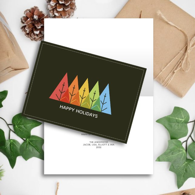 Modern Geometric Colour Overlapping Christmas Holiday Card (Creator Uploaded)