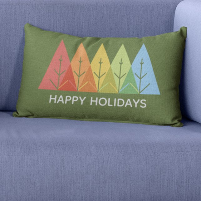 Modern Geometric Colour Overlapping Christmas Lumbar Cushion (Creator Uploaded)