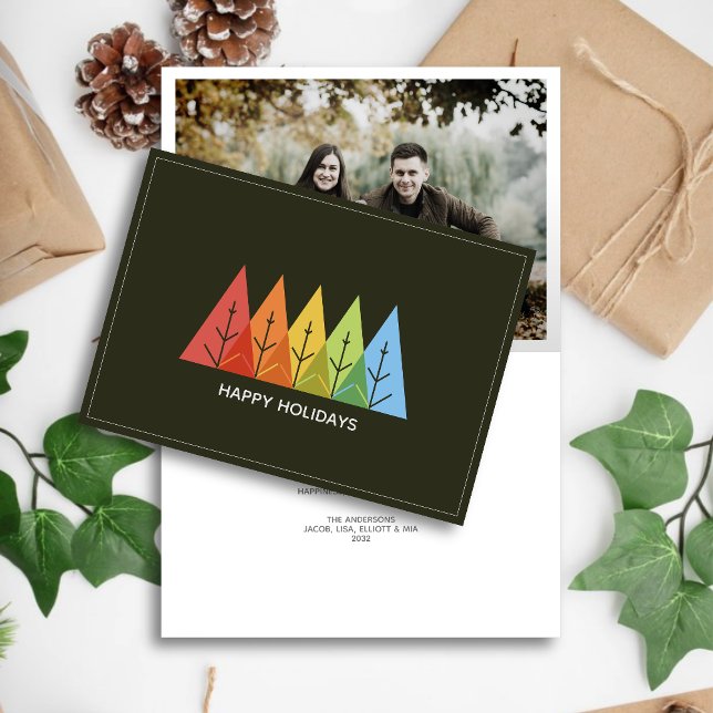 Modern Geometric Colour Overlapping Christmas Phot Holiday Card (Creator Uploaded)