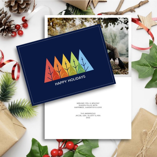 Modern Geometric Colour Overlapping Christmas Phot Holiday Card (Creator Uploaded)