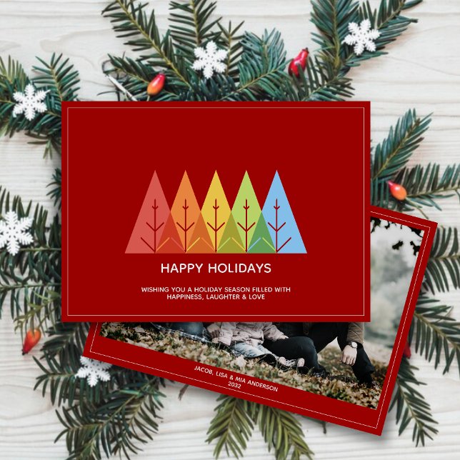 Modern Geometric Colour Overlapping Christmas Phot Holiday Card (Creator Uploaded)