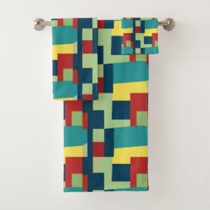 Modern Geometric Colourful Bath Towel Set