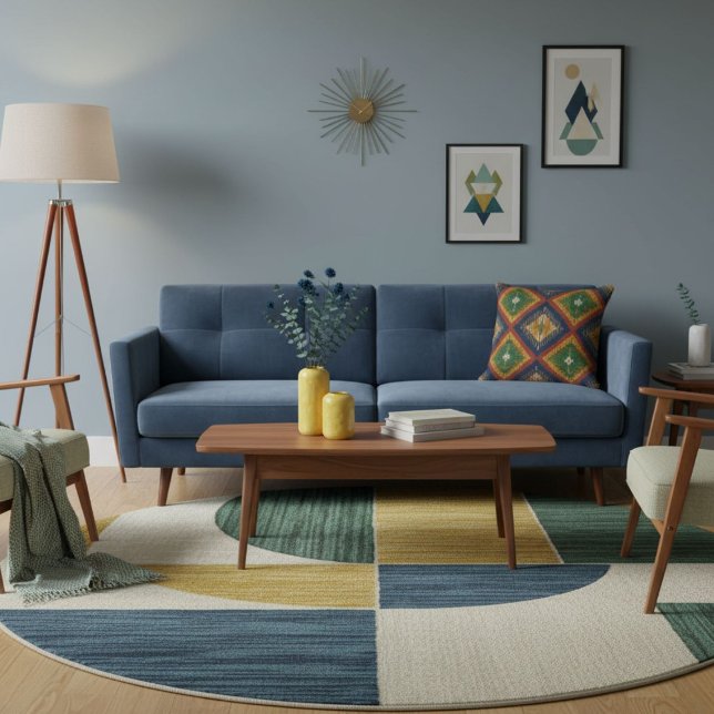 Modern geometric colourful block pattern  cushion (Creator Uploaded)