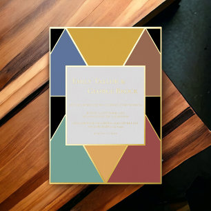 Modern Geometric Colourful Elegant Wedding Gold