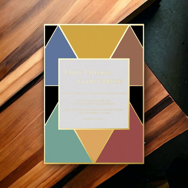 Modern Geometric Colourful Elegant Wedding Gold (Creator Uploaded)