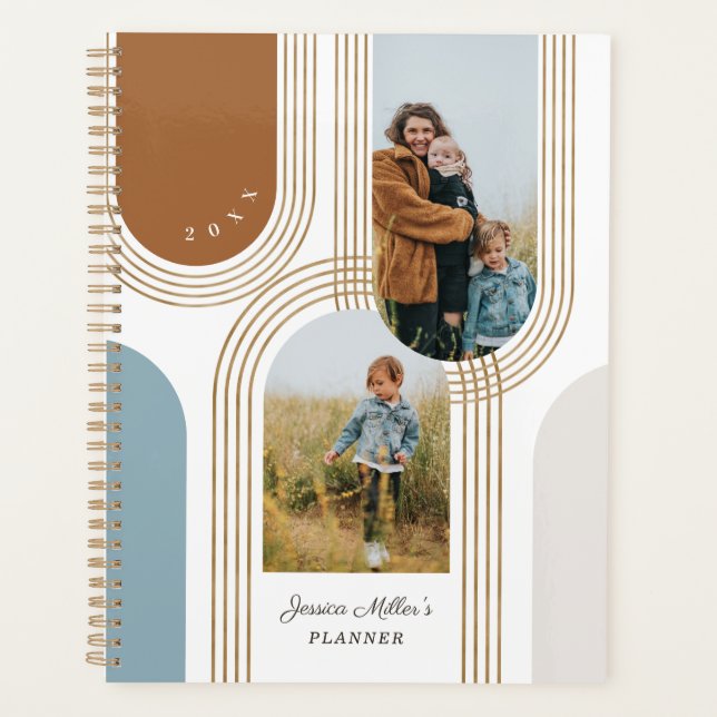 Modern Geometric Concentric Golden Arches 2 Photo  Planner (Front)