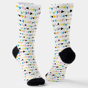 Modern geometric confetti pattern socks