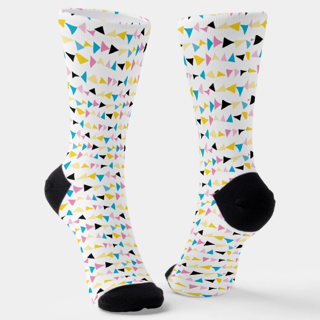 Modern geometric confetti pattern socks (Angled)