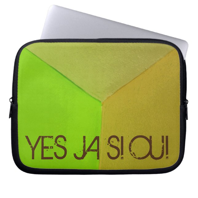 Modern Geometric Configurative Photo with any Text Laptop Sleeve (Front)