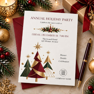 Modern Geometric Corporate Holiday Party Christmas Invitation