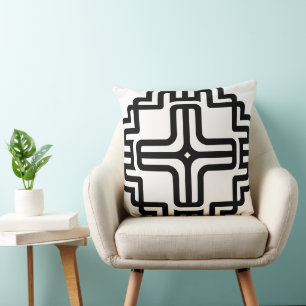 Modern Geometric Cross Line Art Cushion