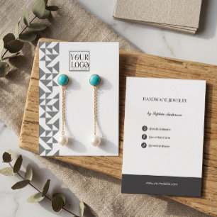Modern Geometric Custom Logo Earring Display Card