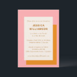 Modern Geometric Cute Bat Mitzvah Pink Orange Invitation<br><div class="desc">Modern Geometric Cute Bold Stylish Bat Mitzvah Party Invitation in Pink and Orange</div>