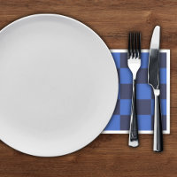 Modern Geometric Dark Blue Bold Checkers Napkins