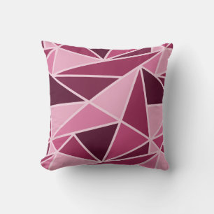 Modern Geometric Dark Pink, Light Pink Cushion