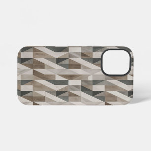 Modern Geometric Design - Neutral Beige & Grey iPhone 12 Mini Case