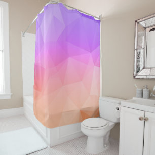 Modern Geometric Design Purple To Pink Gradation Shower Curtain
