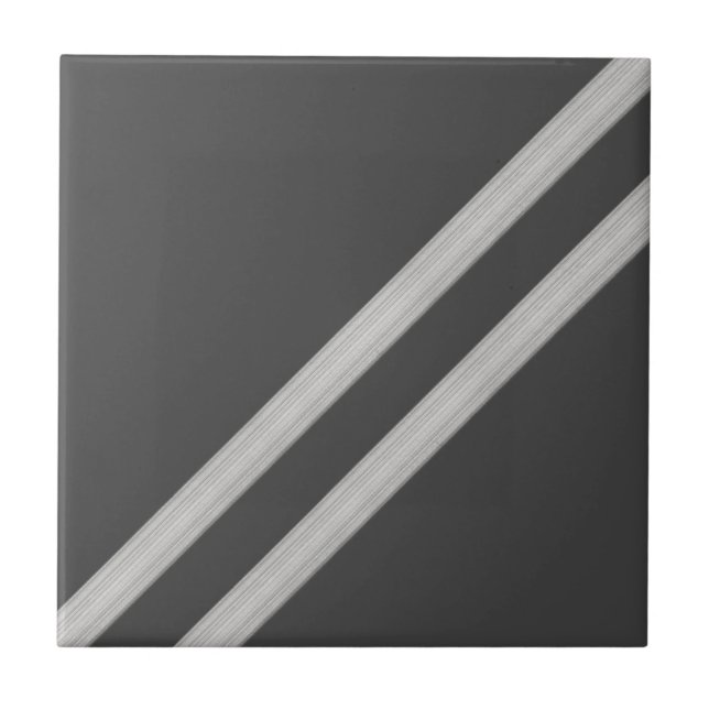 Modern Geometric Diagonal Anthracite Ceramic Tile (Front)