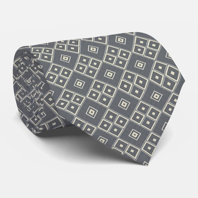Modern Geometric Diamond Pattern Tie (Rolled)