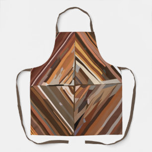 Modern Geometric Diamond Wood Pattern Apron