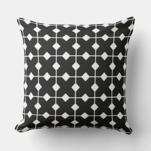 Modern Geometric, Diamonds - Black and white Outdoor Cushion