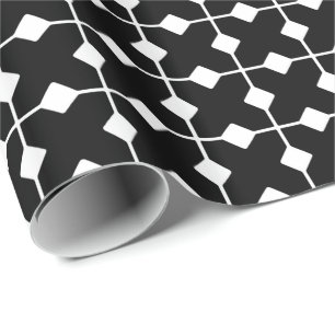 Modern Geometric, Diamonds - Black and white Wrapping Paper