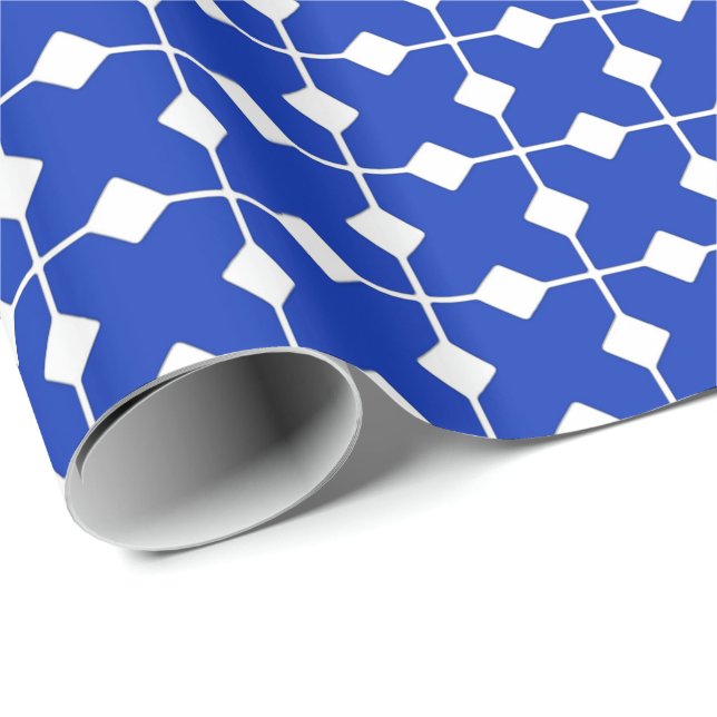 Modern Geometric, Diamonds - Cobalt blue Wrapping Paper (Roll Corner)