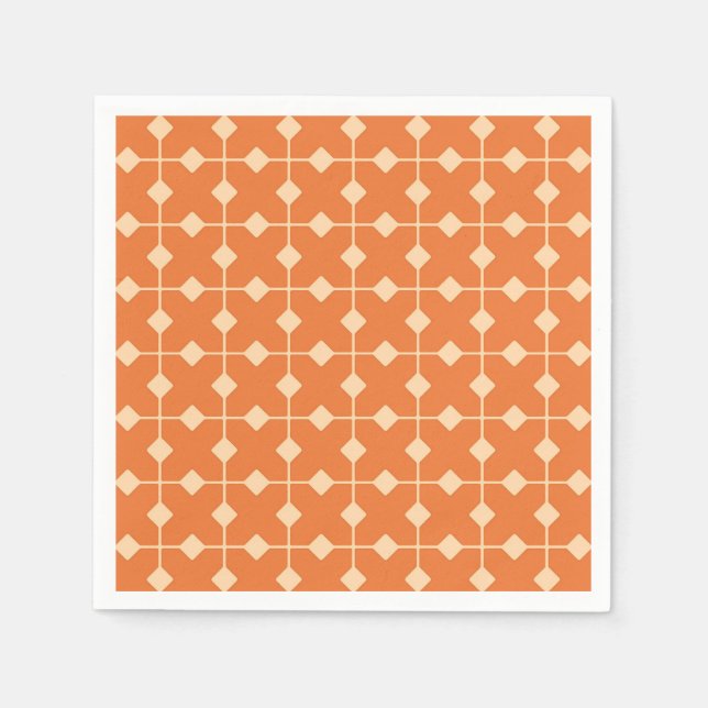 Modern Geometric, Diamonds - Mandarin orange Napkin (Front)