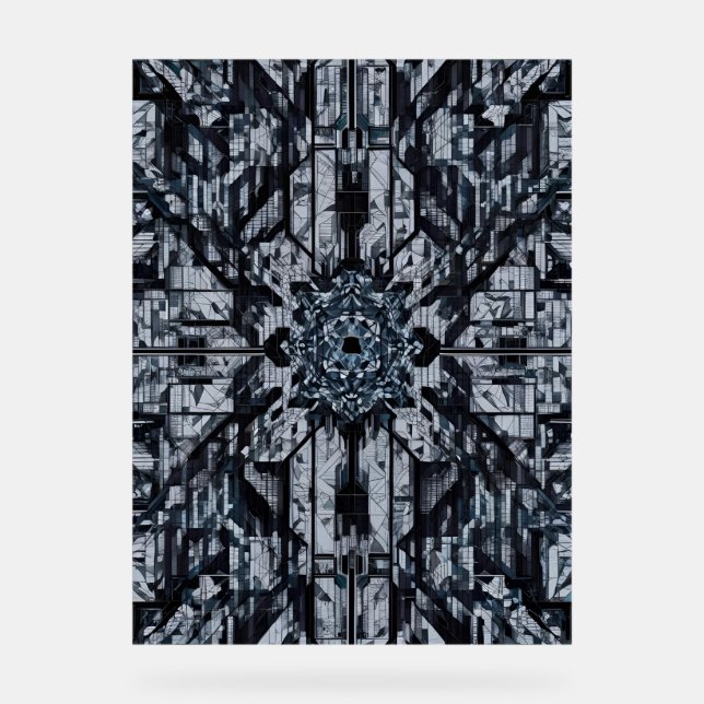 Modern Geometric: Digital Citadel H-16 Acrylic Sign (Front)