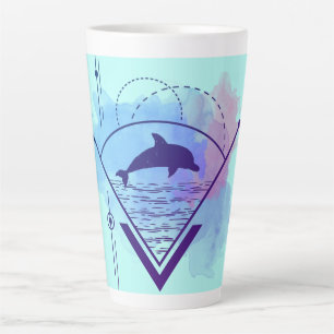 Modern Geometric Dolphin   Latte Mug