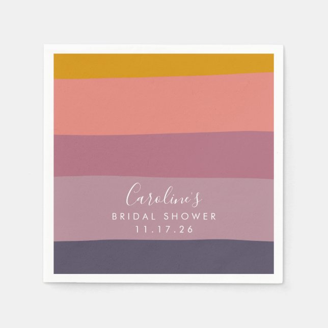 Modern Geometric Dusty Lilac Custom Bridal Shower Napkin (Front)