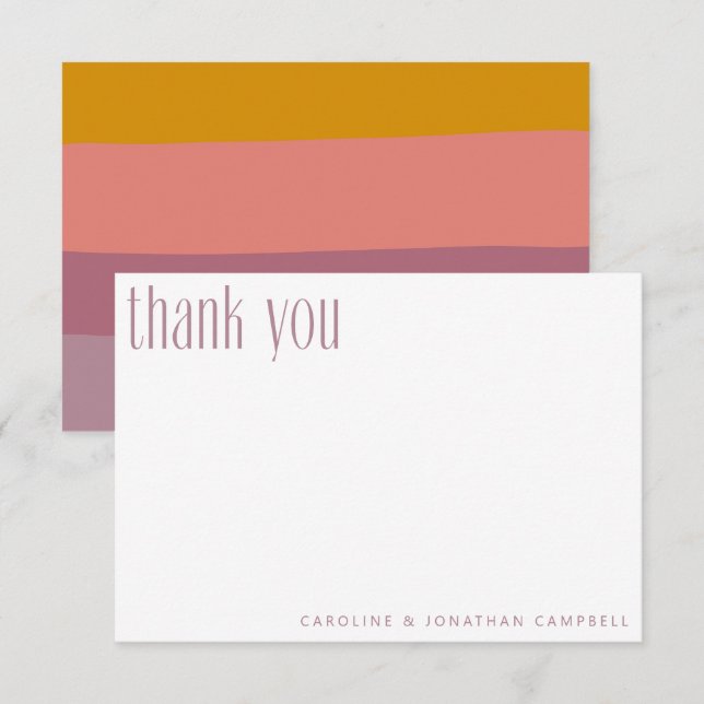Modern Geometric Dusty Lilac Custom Bridal Shower  Thank You Card (Front/Back)