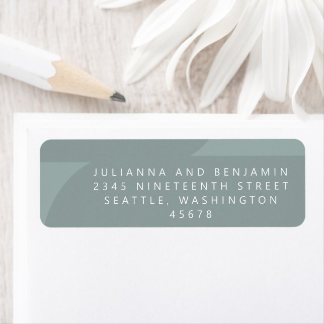 Modern Geometric Dusty Teal Custom Return Address  Label (Insitu)