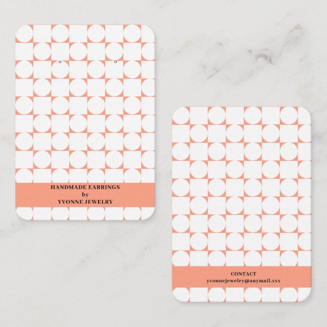 Modern Geometric Earring Display  Business Card (Front/Back)