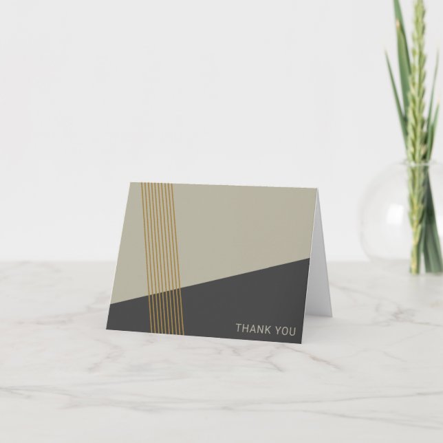 Modern Geometric Editable Colour Thank You Card (Front)