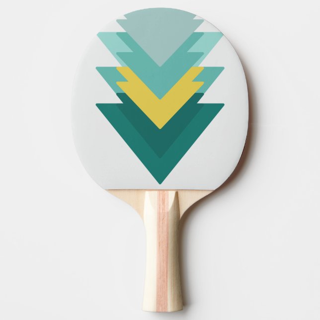 Modern Geometric Emerald Green Arrowhead Pattern  Ping Pong Paddle (Front)