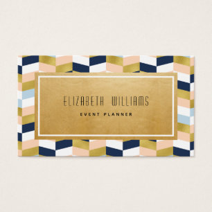 Modern Geometric Event Planner Business Card