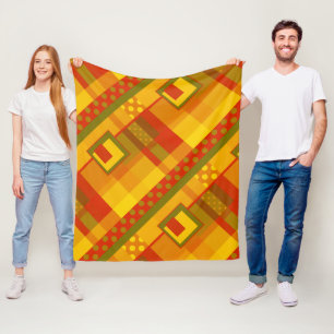 Modern Geometric Fall Colour Fleece Blanket