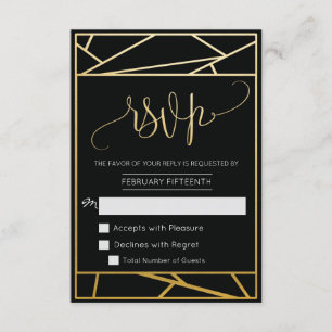 Modern Geometric Faux Gold RSVP