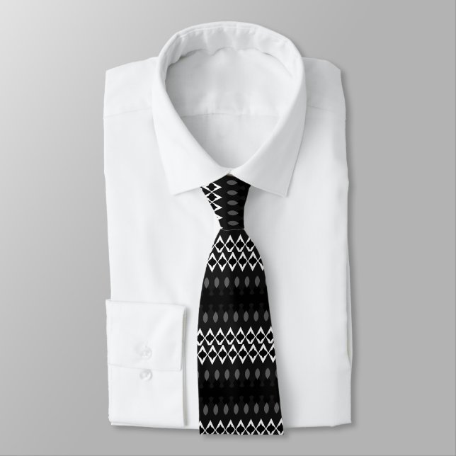 Modern Geometric Flair: Diamond Descent Tie (Tied)