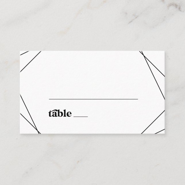 Modern Geometric Flat Wedding Place Card (Front)