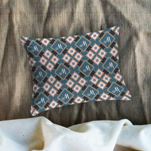 Modern Geometric Floral Monogram Flower Pattern Pillowcase