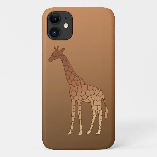 Modern Geometric Giraffe, Copper and Brown Case-Mate iPhone Case (Back)