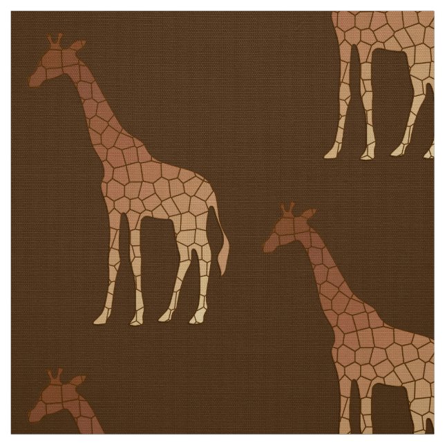 Modern Geometric Giraffe, Copper and Brown Fabric (Swatch)