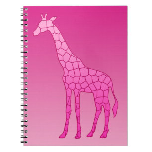 Modern Geometric Giraffe, Fuchsia and Light Pink Notebook