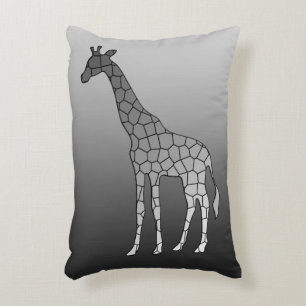 Modern Geometric Giraffe, Silver Grey / Grey Decorative Cushion
