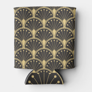 Modern Geometric Gold Lined Tiles Can Cooler