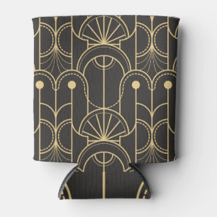 Modern Geometric: Gold Lines Vintage Can Cooler