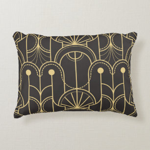 Modern Geometric: Gold Lines Vintage Decorative Cushion