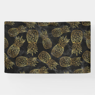 Modern geometric gold pineapples design banner